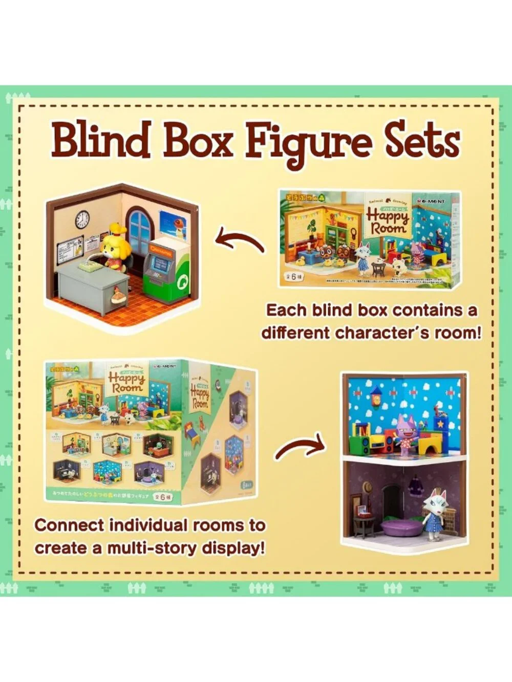 Animal Crossing Blind Box Figurine Set - 6 Cute Collectible Room Decor Pieces